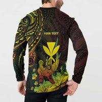 Personalised Hawaii Button Sweatshirt Kanaka Maoli With Hammerhead Shark