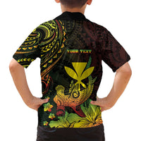 Personalised Hawaii Family Matching Long Sleeve Bodycon Dress and Hawaiian Shirt Kanaka Maoli With Hammerhead Shark