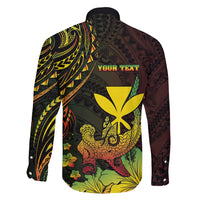 Personalised Hawaii Family Matching Off Shoulder Maxi Dress and Hawaiian Shirt Kanaka Maoli With Hammerhead Shark