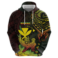 Personalised Hawaii Hoodie Kanaka Maoli With Hammerhead Shark