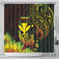 Hawaii Shower Curtain Kanaka Maoli With Hammerhead Shark