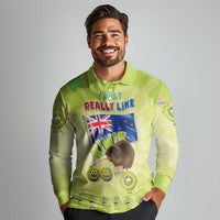New Zealand Kiwi Long Sleeve Polo Shirt I Just Really Like Kiwis