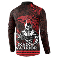 Hawaii Ikaika Warrior Button Sweatshirt Hawaiian Tribal Tattoo