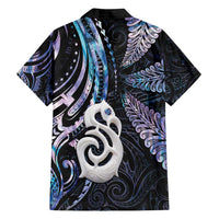 New Zealand Aotearoa Family Matching Summer Maxi Dress and Hawaiian Shirt Maori Hei Manaia Purple Paua Shell