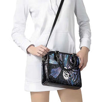 New Zealand Aotearoa Shoulder Handbag Maori Hei Manaia Purple Paua Shell DT04 - Polynesian Pride