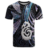 New Zealand Aotearoa T Shirt Maori Hei Manaia Purple Paua Shell