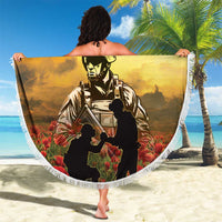 New Zealand ANZAC Day Beach Blanket The Ode Remembrance And Poppy