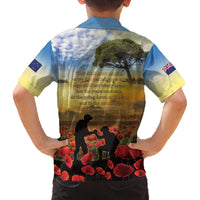 New Zealand ANZAC Day Family Matching Off The Shoulder Long Sleeve Dress and Hawaiian Shirt The Ode Remembrance And Poppy