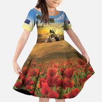 New Zealand ANZAC Day Family Matching Off The Shoulder Long Sleeve Dress and Hawaiian Shirt The Ode Remembrance And Poppy