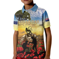 New Zealand ANZAC Day Kid Polo Shirt The Ode Remembrance And Poppy