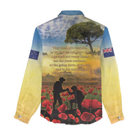 New Zealand ANZAC Day Women Casual Shirt The Ode Remembrance And Poppy