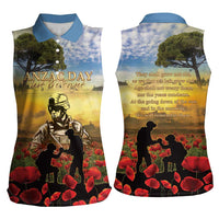 New Zealand ANZAC Day Women Sleeveless Polo Shirt The Ode Remembrance And Poppy