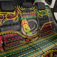 Vanuatu Language Week Back Car Seat Cover Boar Tusk Warrior Tribal Floral Pattern