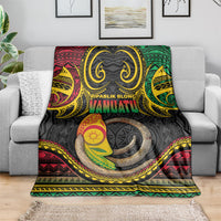 Vanuatu Language Week Blanket Boar Tusk Warrior Tribal Floral Pattern