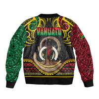 Vanuatu Language Week Bomber Jacket Boar Tusk Warrior Tribal Floral Pattern