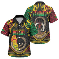 Vanuatu Language Week Family Matching Short Sleeve Bodycon Dress and Hawaiian Shirt Boar Tusk Warrior Tribal Floral Pattern DT05 Son's Shirt Black - Polynesian Pride
