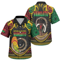 Vanuatu Language Week Family Matching Summer Maxi Dress and Hawaiian Shirt Boar Tusk Warrior Tribal Floral Pattern