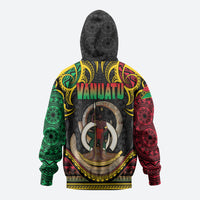 Vanuatu Language Week Hoodie Boar Tusk Warrior Tribal Floral Pattern