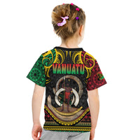 Vanuatu Language Week Kid T Shirt Boar Tusk Warrior Tribal Floral Pattern