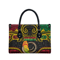 Vanuatu Language Week Leather Bag Boar Tusk Warrior Tribal Floral Pattern