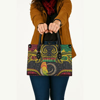 Vanuatu Language Week Leather Bag Boar Tusk Warrior Tribal Floral Pattern