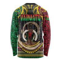 Vanuatu Language Week Long Sleeve Shirt Boar Tusk Warrior Tribal Floral Pattern