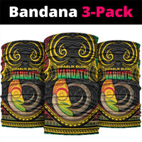 Vanuatu Language Week Neck Gaiter Boar Tusk Warrior Tribal Floral Pattern