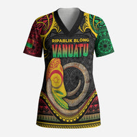 Vanuatu Language Week Scrub Top Boar Tusk Warrior Tribal Floral Pattern