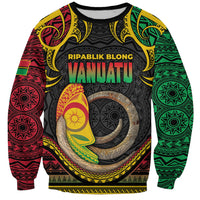Vanuatu Language Week Sweatshirt Boar Tusk Warrior Tribal Floral Pattern