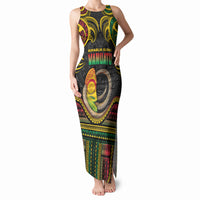 Vanuatu Language Week Tank Maxi Dress Boar Tusk Warrior Tribal Floral Pattern
