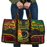 Vanuatu Language Week Travel Bag Boar Tusk Warrior Tribal Floral Pattern