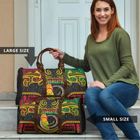 Vanuatu Language Week Travel Bag Boar Tusk Warrior Tribal Floral Pattern