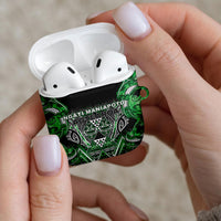 Aotearoa Ngati Maniapoto AirPods Case Maori Tribal Green Paua Shell Pattern