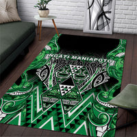 Aotearoa Ngati Maniapoto Area Rug Maori Tribal Green Paua Shell Pattern