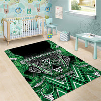 Aotearoa Ngati Maniapoto Area Rug Maori Tribal Green Paua Shell Pattern