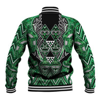 Aotearoa Ngati Maniapoto Baseball Jacket Maori Tribal Green Paua Shell Pattern