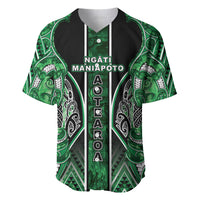 Aotearoa Ngati Maniapoto Baseball Jersey Maori Tribal Green Paua Shell Pattern