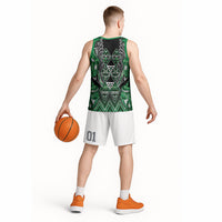 Aotearoa Ngati Maniapoto Basketball Jersey Maori Tribal Green Paua Shell Pattern