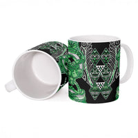 Aotearoa Ngati Maniapoto Ceramic Mug Maori Tribal Green Paua Shell Pattern