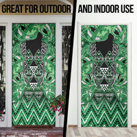 Aotearoa Ngati Maniapoto Door Cover Maori Tribal Green Paua Shell Pattern