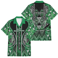 Aotearoa Ngati Maniapoto Family Matching Mermaid Dress and Hawaiian Shirt Maori Tribal Green Paua Shell Pattern