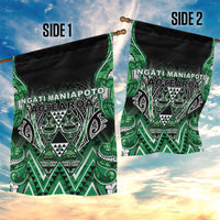 Aotearoa Ngati Maniapoto Garden Flag Maori Tribal Green Paua Shell Pattern
