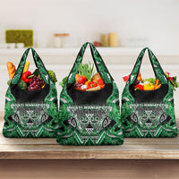 Aotearoa Ngati Maniapoto Grocery Bag Maori Tribal Green Paua Shell Pattern