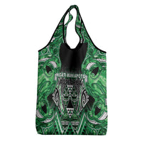 Aotearoa Ngati Maniapoto Grocery Bag Maori Tribal Green Paua Shell Pattern