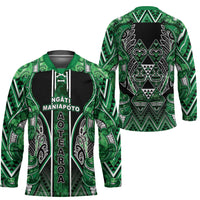 Aotearoa Ngati Maniapoto Hockey Jersey Maori Tribal Green Paua Shell Pattern