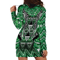 Aotearoa Ngati Maniapoto Hoodie Dress Maori Tribal Green Paua Shell Pattern