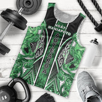 Aotearoa Ngati Maniapoto Men Tank Top Maori Tribal Green Paua Shell Pattern