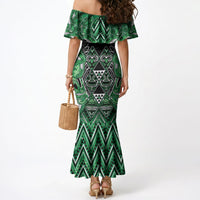 Aotearoa Ngati Maniapoto Mermaid Dress Maori Tribal Green Paua Shell Pattern