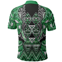 Aotearoa Ngati Maniapoto Polo Shirt Maori Tribal Green Paua Shell Pattern