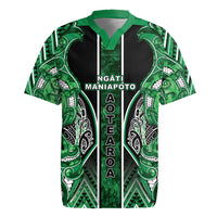 Aotearoa Ngati Maniapoto Rugby Jersey Maori Tribal Green Paua Shell Pattern